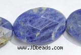 CSO26 15.5 inches A grade 10*14mm faceted oval sodalite beads