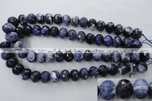 CSO356 15.5 inches 12*16mm faceted rondelle natural sodalite beads