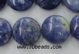 CSO380 15.5 inches 20mm flat round natural sodalite gemstone beads