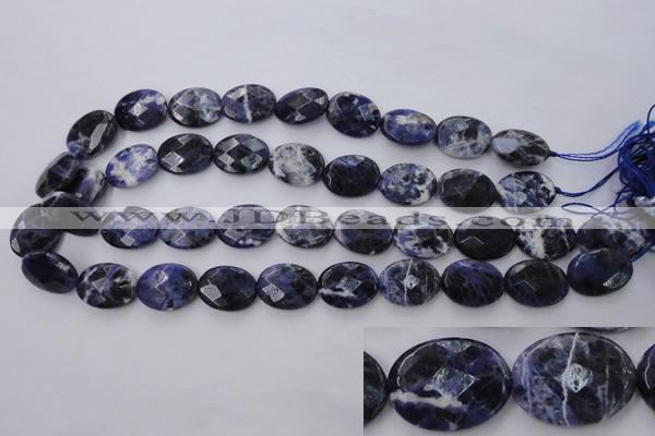 CSO390 15.5 inches 15*20mm faceted oval natural sodalite beads