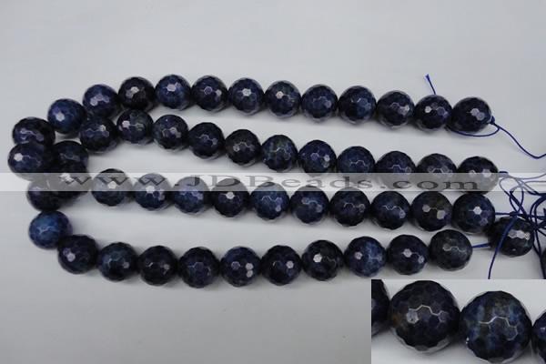 CSO416 15.5 inches 16mm faceted round dyed sodalite gemstone beads