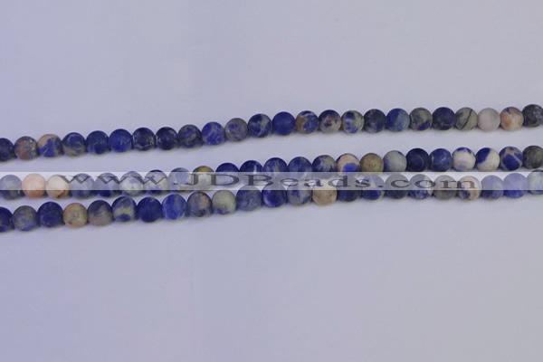 CSO521 15.5 inches 6mm round matte orange sodalite beads wholesale