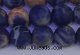 CSO525 15.5 inches 14mm round matte orange sodalite beads wholesale