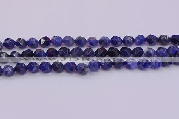 CSO553 15.5 inches 10mm faceted nuggets sodalite gemstone beads