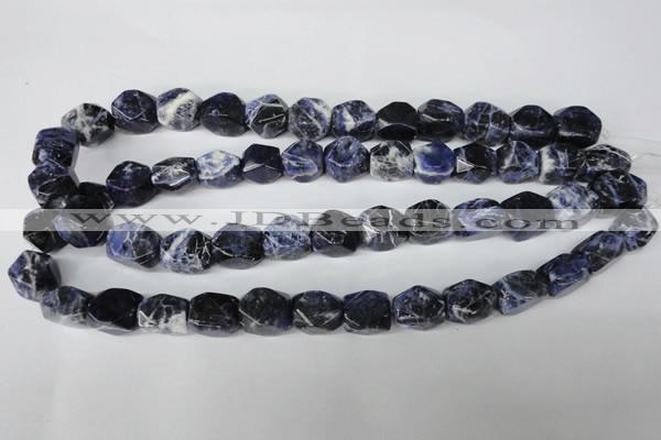 CSO56 15.5 inches 10*14mm faceted nuggets sodalite gemstone beads