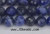 CSO560 15.5 inches 8mm faceted round sodalite gemstone beads