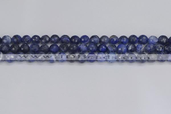 CSO560 15.5 inches 8mm faceted round sodalite gemstone beads