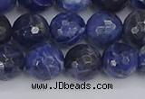 CSO561 15.5 inches 10mm faceted round sodalite gemstone beads