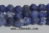 CSO565 15.5 inches 6mm faceted nuggets matte sodalite beads