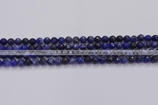 CSO601 15.5 inches 6mm faceted round sodalite gemstone beads