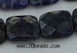 CSO728 15.5 inches 16*16mm faceted square sodalite gemstone beads