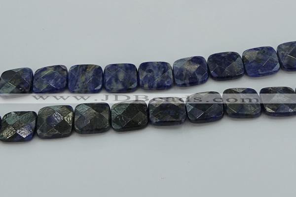 CSO729 15.5 inches 18*18mm faceted square sodalite gemstone beads