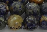 CSO756 15.5 inches 16mm faceted round orange sodalite beads