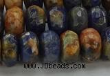 CSO764 15.5 inches 7*12mm faceted rondelle orange sodalite beads