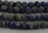 CSO800 15.5 inches 4mm round matte orange sodalite gemstone beads