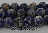 CSO802 15.5 inches 8mm round matte orange sodalite gemstone beads