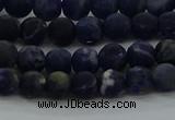 CSO811 15.5 inches 6mm round matte sodalite gemstone beads