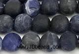 CSO926 15 inches 6mm round matte sodalite beads