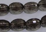 CSQ114 12*18mm faceted rice grade AA natural smoky quartz beads