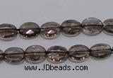 CSQ117 8*10mm facetad oval grade AA natural smoky quartz beads