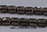 CSQ120 10*10mm facetad square grade AA natural smoky quartz beads