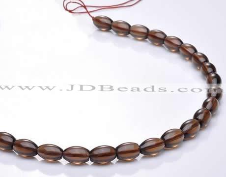 CSQ16 A grade 7*10mm rice natural smoky quartz beads Wholesale