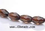 CSQ20 7*10mm faceted rice natural smoky quartz beads wholesale