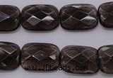 CSQ225 13*18mm faceted rectangle grade AA natural smoky quartz beads