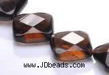 CSQ23 AB grade 16*16mm faceted rhombic natural smoky quartz bead