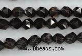 CSQ352 15.5 inches 8mm faceted nuggets smoky quartz beads