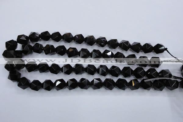 CSQ355 15.5 inches 14mm faceted nuggets smoky quartz beads