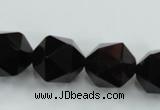 CSQ356 15.5 inches 16mm faceted nuggets smoky quartz beads