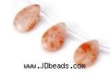 CSS06 10*15mm flat teardrop natural indian sunstone beads