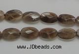 CSS106 15.5 inches 8*12mm faceted oval natural sunstone beads wholesale