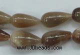 CSS202 15.5 inches 10*12mm teardrop natural sunstone beads