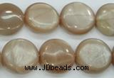 CSS204 15.5 inches 18mm flat round natural sunstone beads