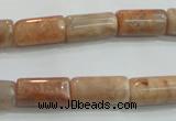 CSS252 15.5 inches 8*15mm column natural sunstone beads