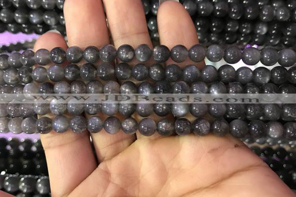 CSS315 15.5 inches 6mm round black sunstone gemstone beads