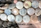 CSS421 15.5 inches 25mm flat round sunstone beads wholesale