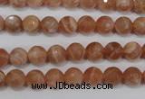 CSS502 15.5 inches 7mm faceted round natural golden sunstone beads