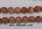 CSS504 15.5 inches 9mm faceted round natural golden sunstone beads