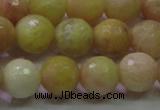 CSS613 15.5 inches 10mm faceted round yellow sunstone gemstone beads