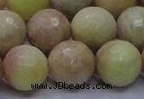 CSS618 15.5 inches 20mm faceted round yellow sunstone gemstone beads