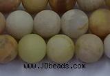 CSS624 15.5 inches 12mm round matte yellow sunstone gemstone beads