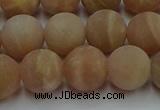 CSS654 15.5 inches 12mm round matte sunstone beads wholesale