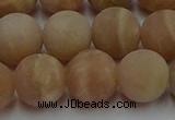 CSS655 15.5 inches 14mm round matte sunstone beads wholesale