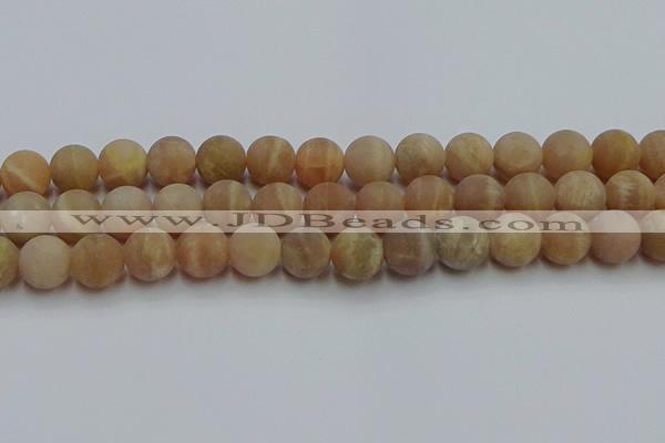 CSS655 15.5 inches 14mm round matte sunstone beads wholesale