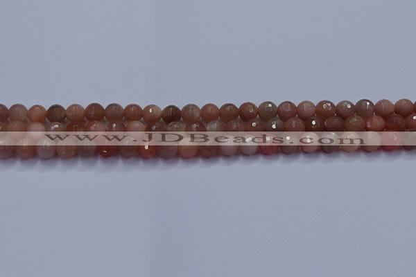 CSS671 15.5 inches 6mm faceted round sunstone gemstone beads