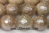 CSS812 15 inches 10mm faceted round AB-color sunstone beads