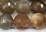 CSS827 15 inches 10mm faceted round sunstone beads